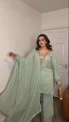 Nsr 854 Heavy Faux Georgette With 5mm Embroidery Sequence Work With Fency Sleeve Top With Sharara Dupatta Exporters In India